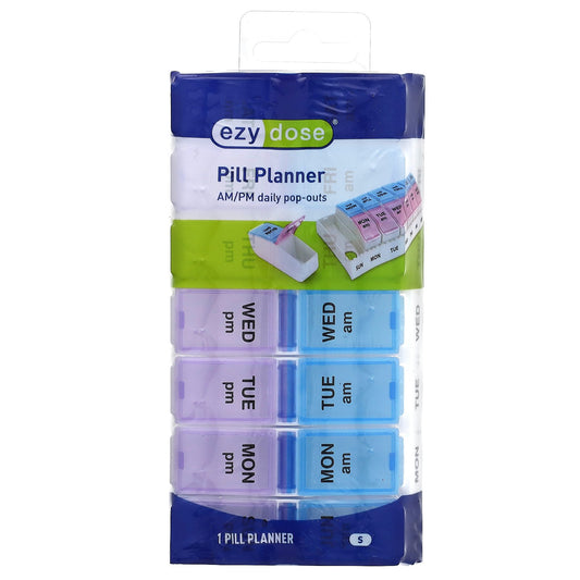 Ezy Dose, Weekly AM/PM Daily Pop-Outs Pill Planner, Small, 1 Count