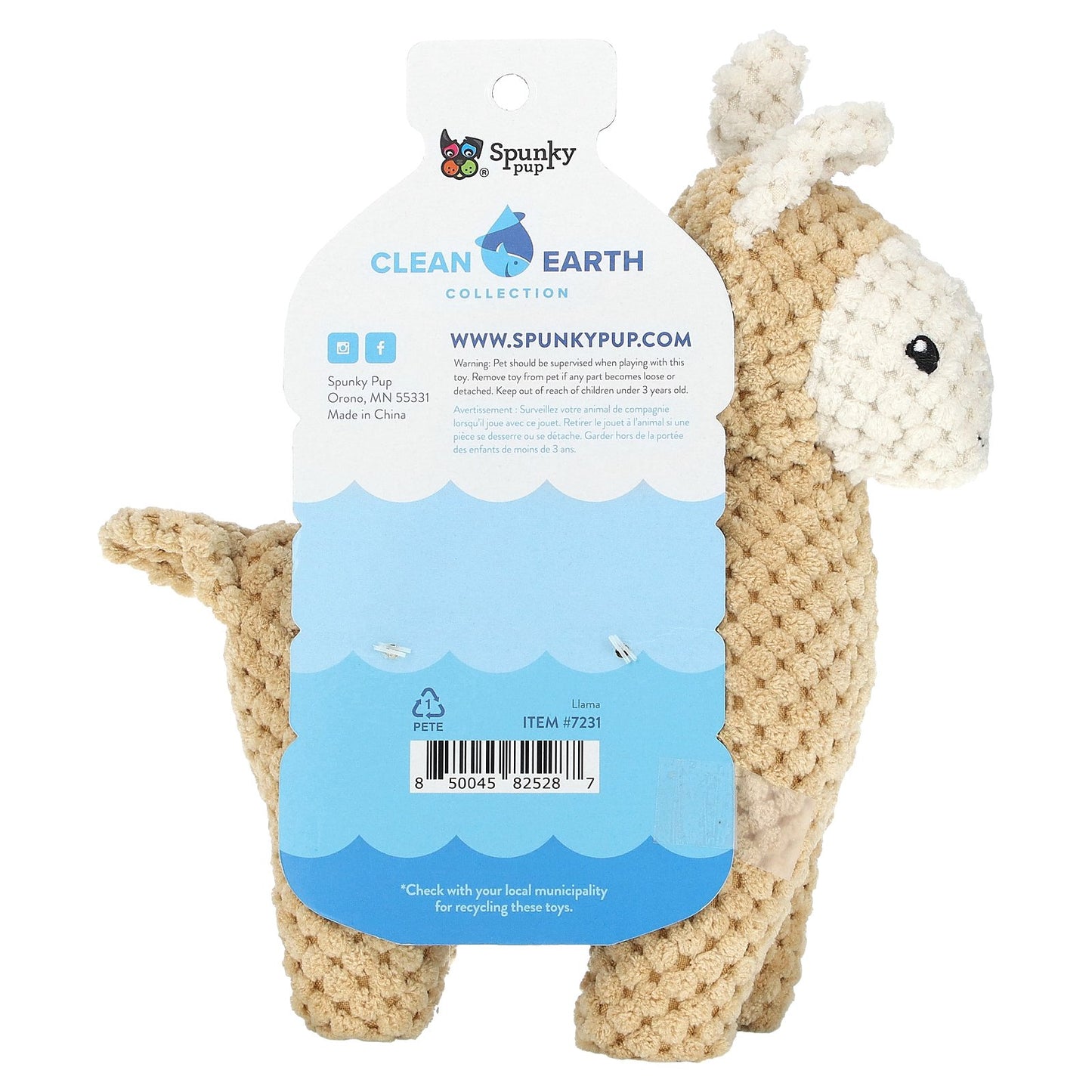 Spunky Pup, Clean Earth Plush, Llama, 1 Toy