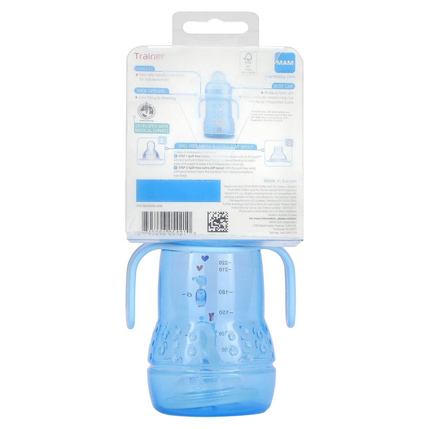 MAM, Trainer, 4+ Months, Blue , 8 fl oz (220 ml)