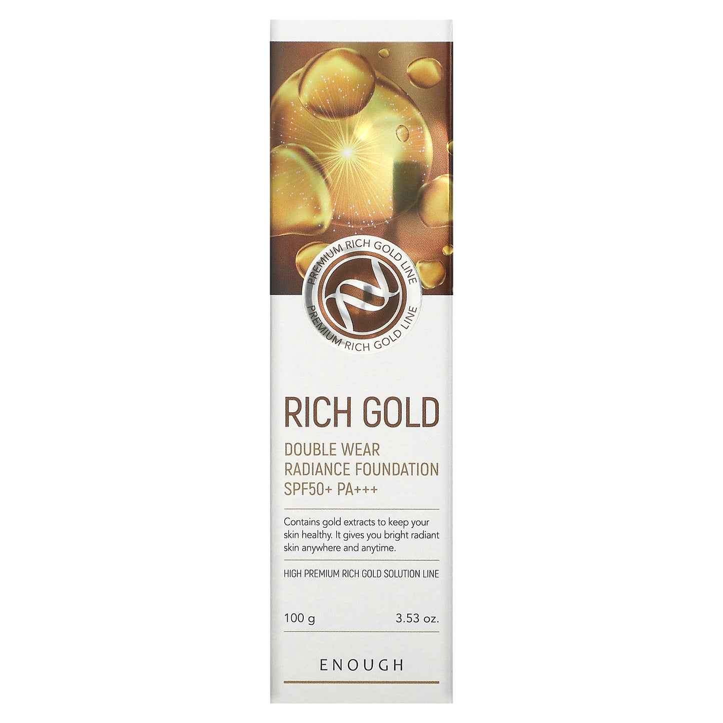 Enough, Rich Gold, Double Wear Radiance Foundation SPF 50+ PA+++, #13, 3.53 oz (100 g)