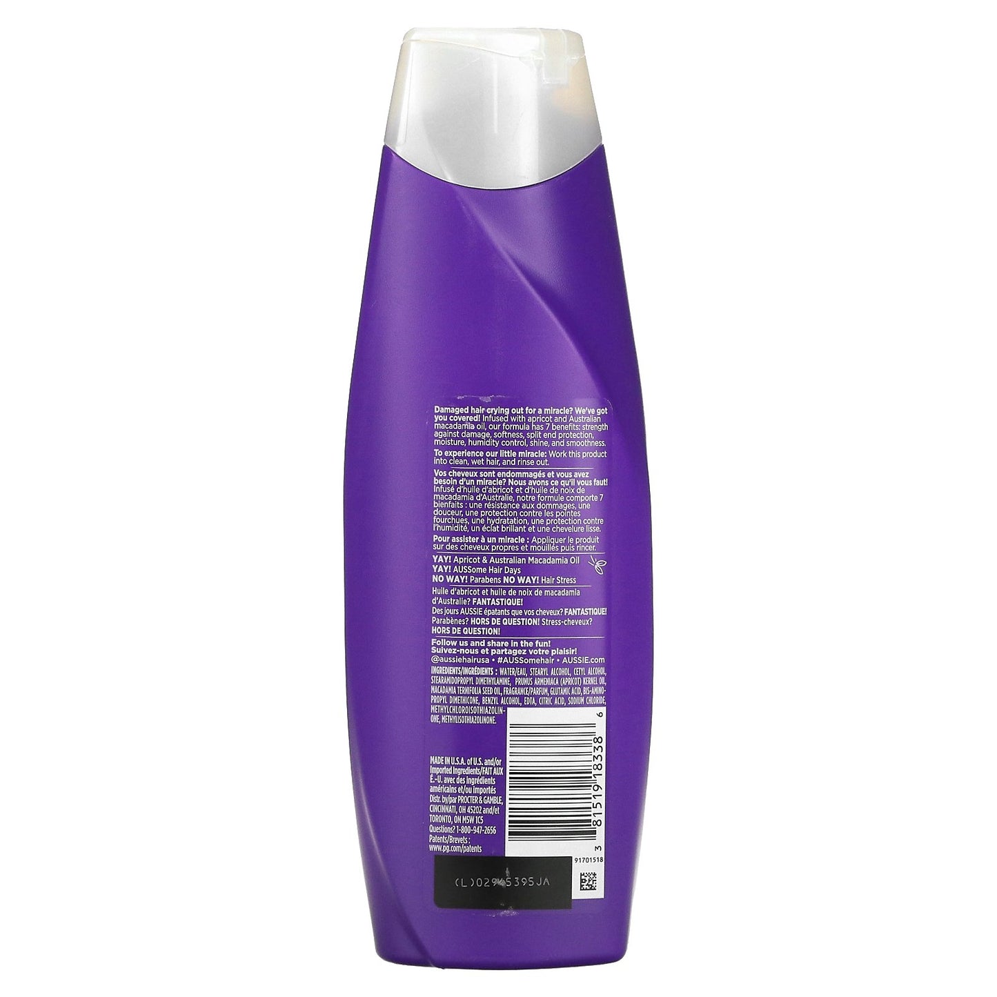 Aussie, Total Miracle 7 N 1 Conditioner with Apricot & Australian Macadamia Oil, 12.1 fl oz (360 ml)