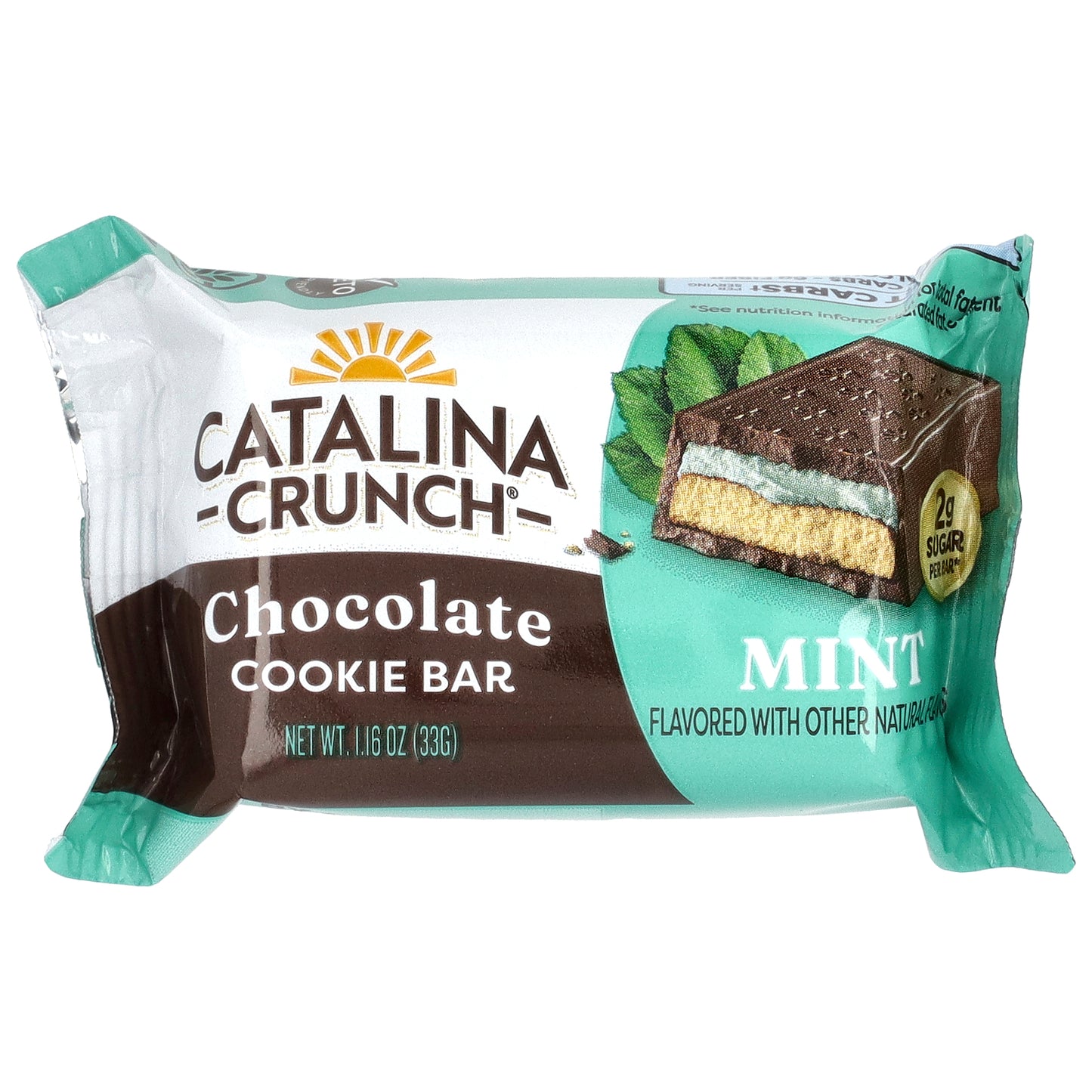 Catalina Crunch, Chocolate Cookie Bar, Mint, 4 Bars, 1.16 oz (33 g) Each