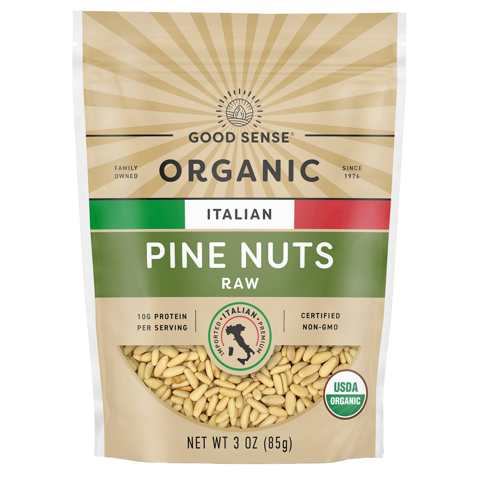Good Sense, Organic Italian Pine Nuts, Raw, 3 oz (85 g)