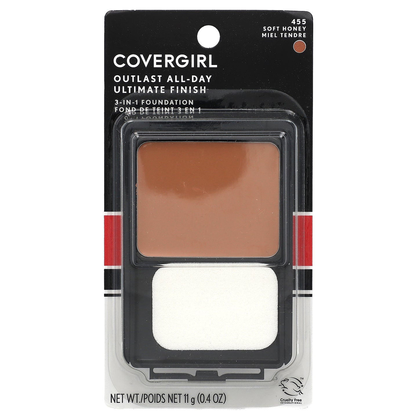 Covergirl, Outlast All-Day, Ultimate Finish 3-in-1 Foundation, 455 Soft Honey, 0.4 oz (11 g)