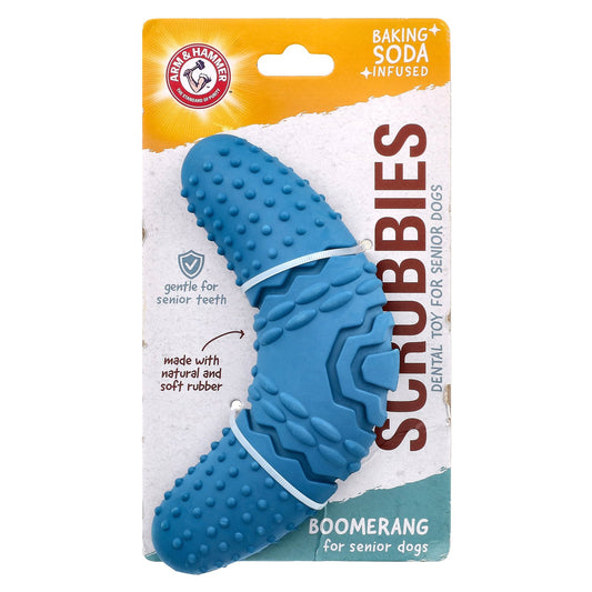 Arm & Hammer, Scrubbies, Dental Toy For Senior Dogs, Boomerang, 1 Toy