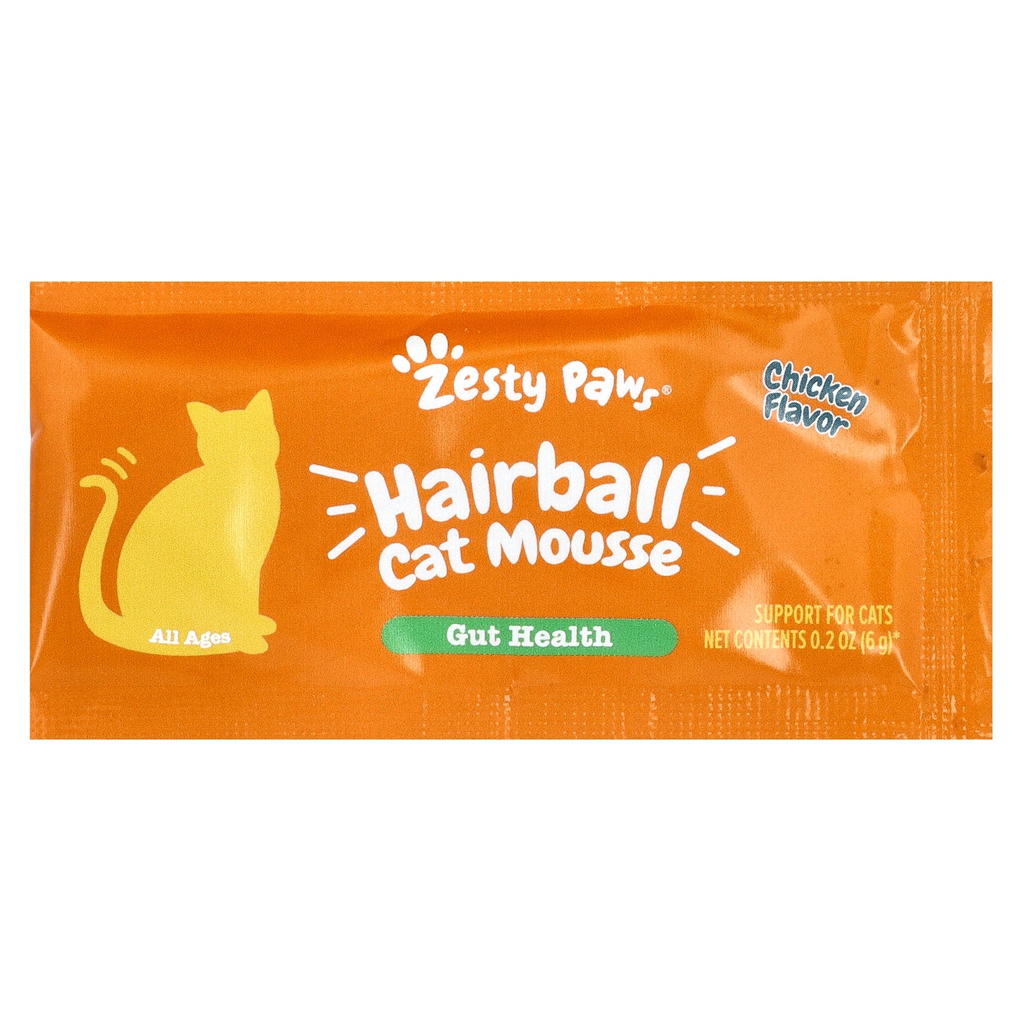 Zesty Paws, Hairball Cat Mousse, All Ages, Chicken, 14 Sachets, 0.2 oz (6 g) Each