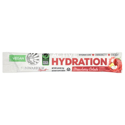 Sunwarrior, Sport, Active Hydration, Strawberry Colada, 18 Packets, 0.24 oz (7 g) Each