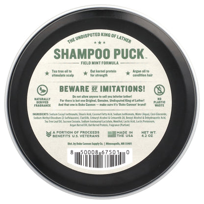 Duke Cannon Supply Co., Shampoo Puck™, Field Mint Formula, 4.2 oz