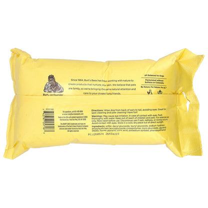 Burt's Bees, Multi-Purpose Hypoallergenic Wipes with Honey, For Dogs, 100 Count