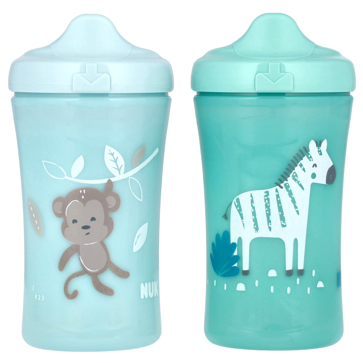 NUK, Hard Spout Cup, 9+ Months, Teal and Blue, 2 Cups, 10 oz (100 ml) Each