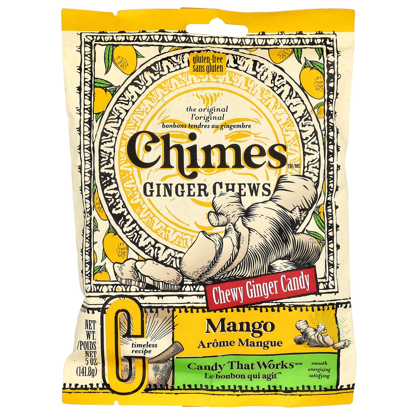 Chimes, Ginger Chews, Mango, 5 oz (141.8 g)