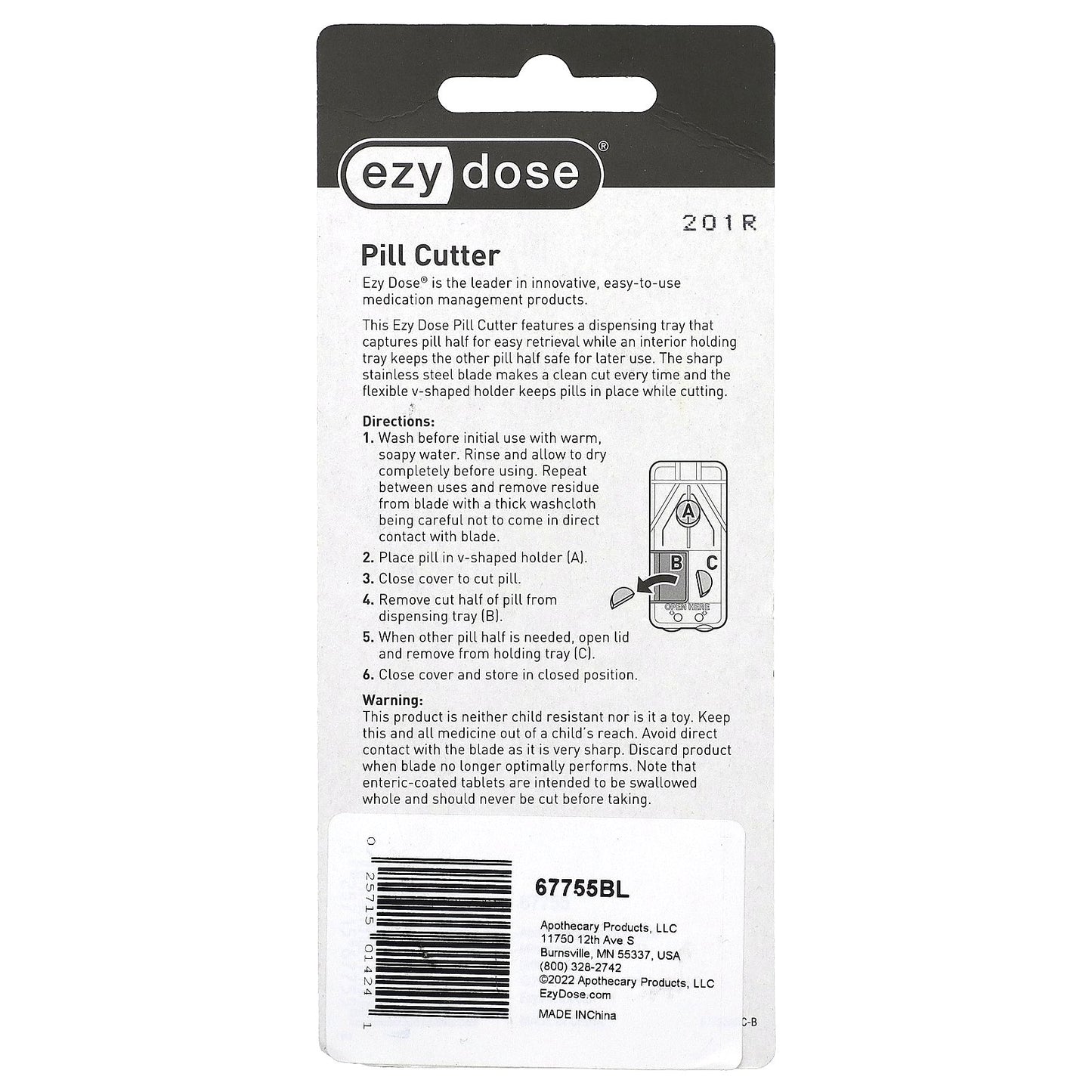 Ezy Dose, Pill Cutter with Dispenser, 1 Count