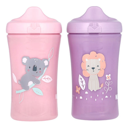 NUK, Hard Spout Cup, 9+ Months, Pink and Purple, 2 Cups, 10 oz (100 ml) Each