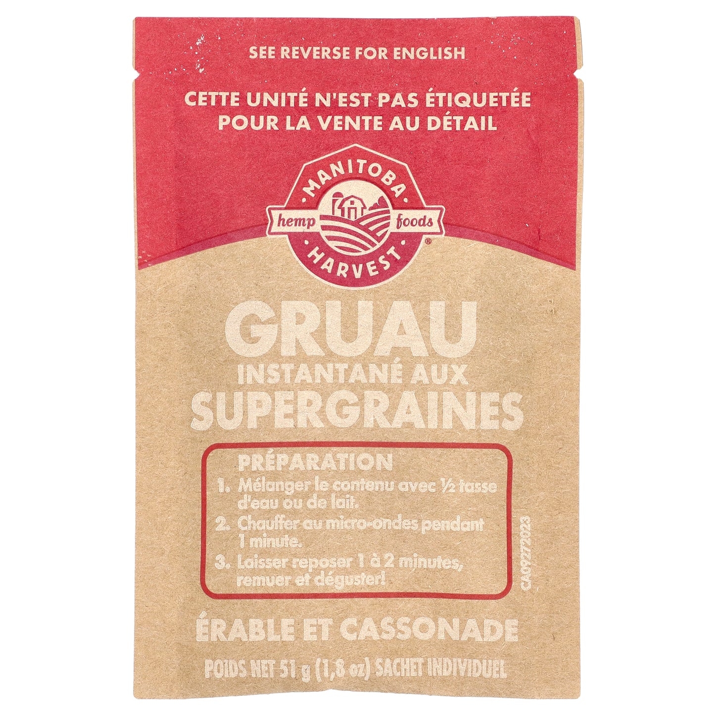 Manitoba Harvest, Instant Superseed Oatmeal, Maple & Brown Sugar, 5 Packets, 1.8 oz (51 g) Each