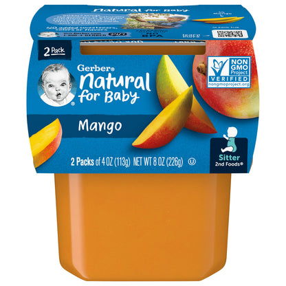 Gerber, Natural for Baby, 2nd Foods, Mango, 2 Pack, 4 oz (113 g) Each