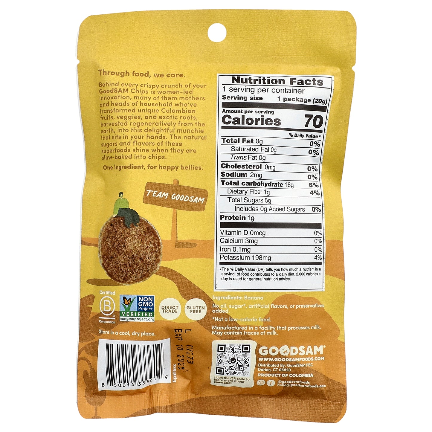 GoodSam, Small Farms™, Crispy Crunchy Chips, Banana, 0.7 oz (20 g)