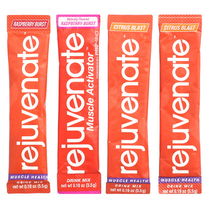 Rejuvenate Muscle Activator™,  Drink Mix, Raspberry Burst, Citrus Blast, 4 Stick Packets, 0.19 oz (5.5 g) Each