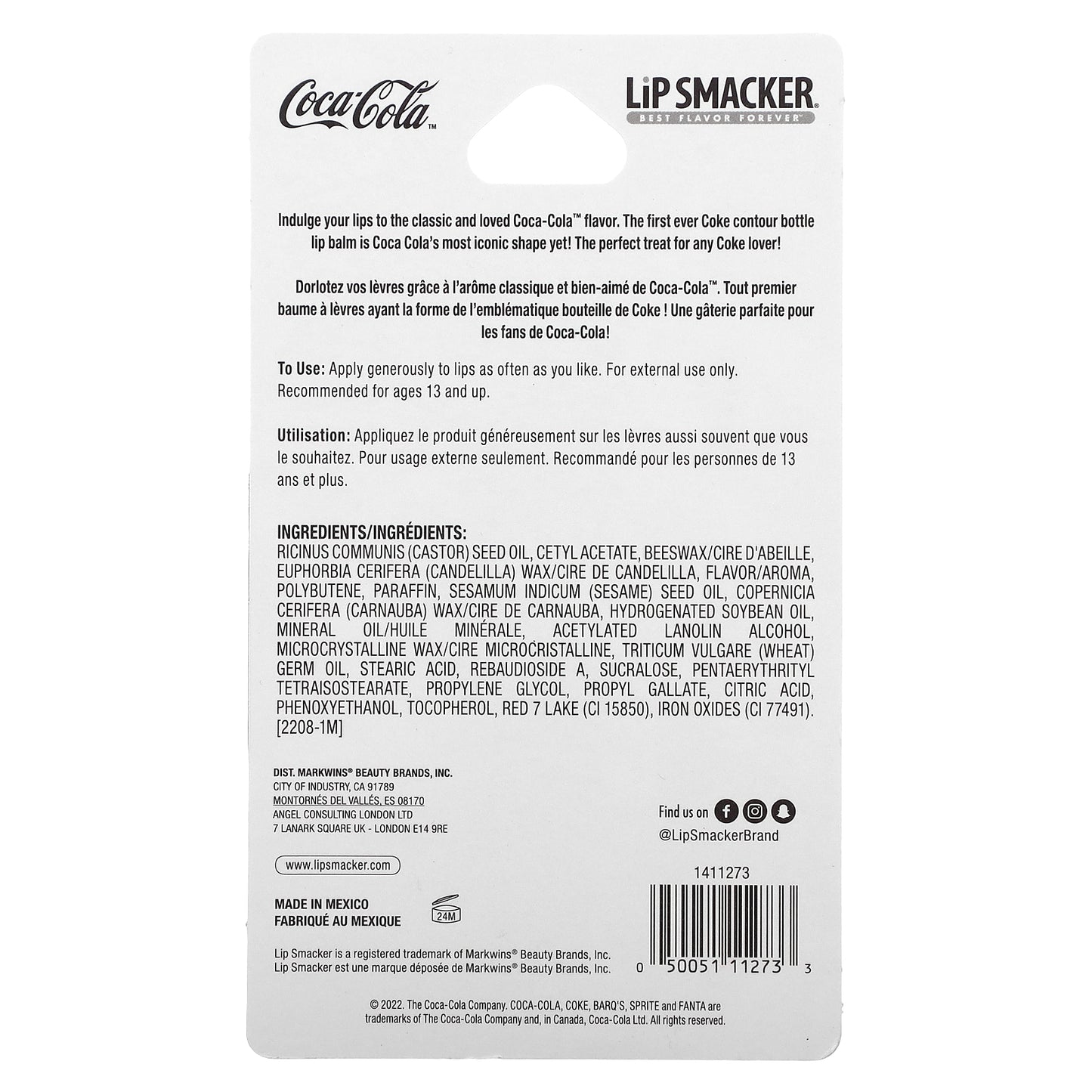 Lip Smacker, Coca-Cola, Lip Balm, Coke Bottle, 0.14 oz (4 g)
