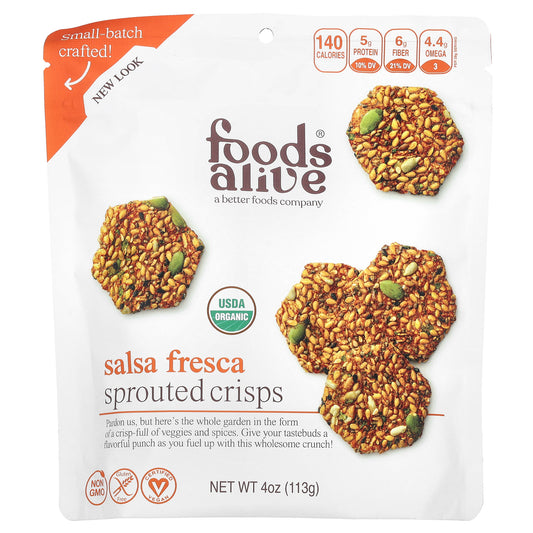 Foods Alive, Sprouted Crisps, Salsa Fresca, 4 oz (113 g)