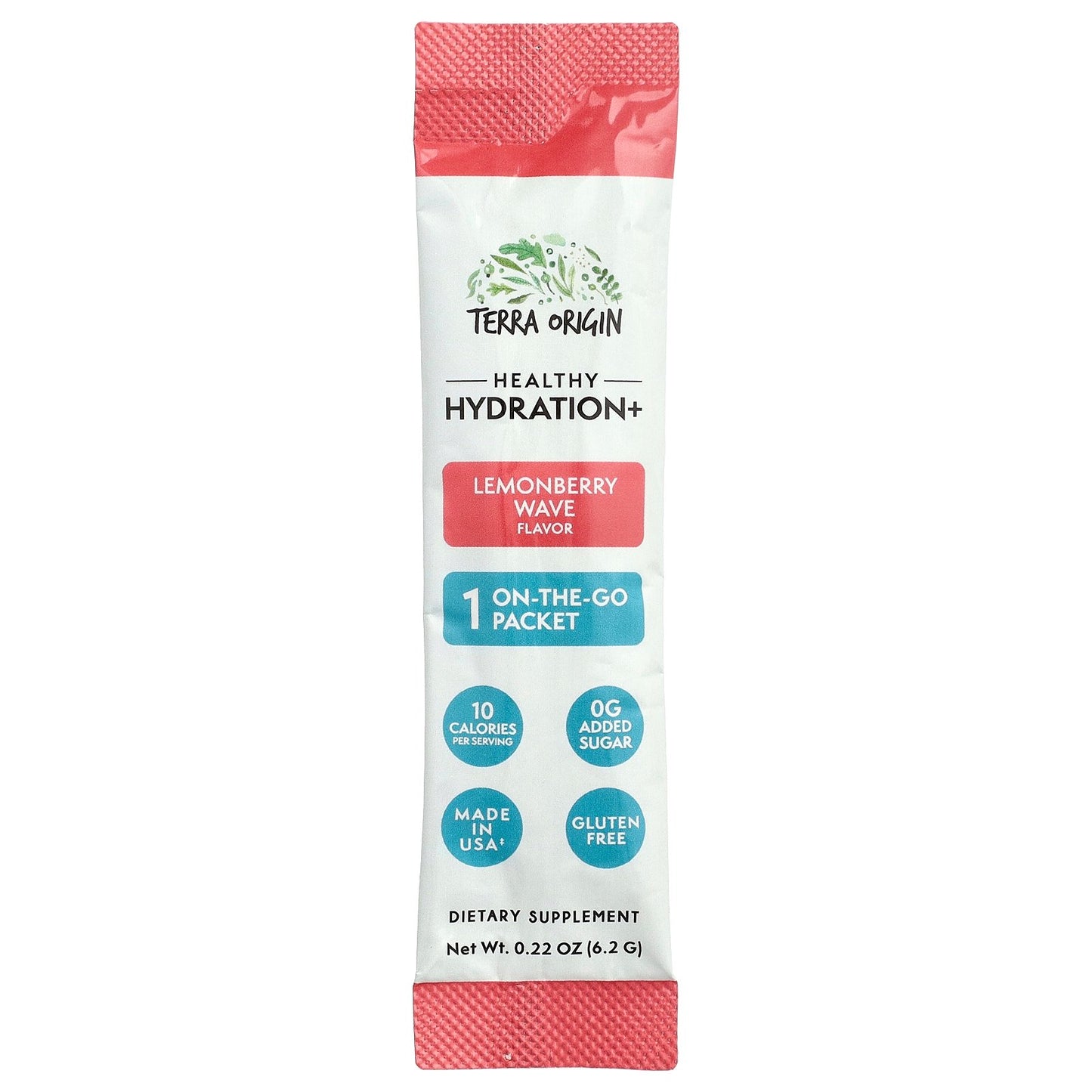 Terra Origin, Healthy Hydration+, Lemonberry Wave, 30 On-The-Go Packets, 0.22 oz (6.2 g) Each