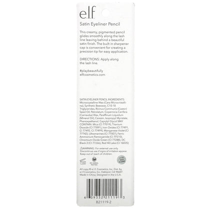 E.L.F., Satin Eyeliner Pencil, Black, 0.03 oz (0.85 g)