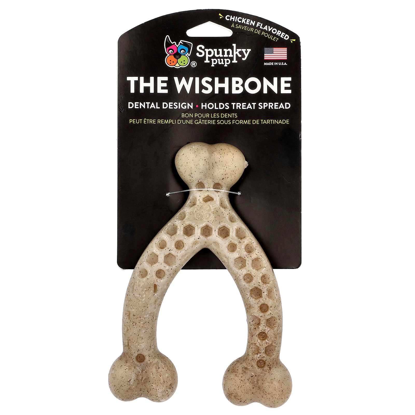 Spunky Pup, The Wishbone, Chew Toy, Large, Chicken, 1 Toy
