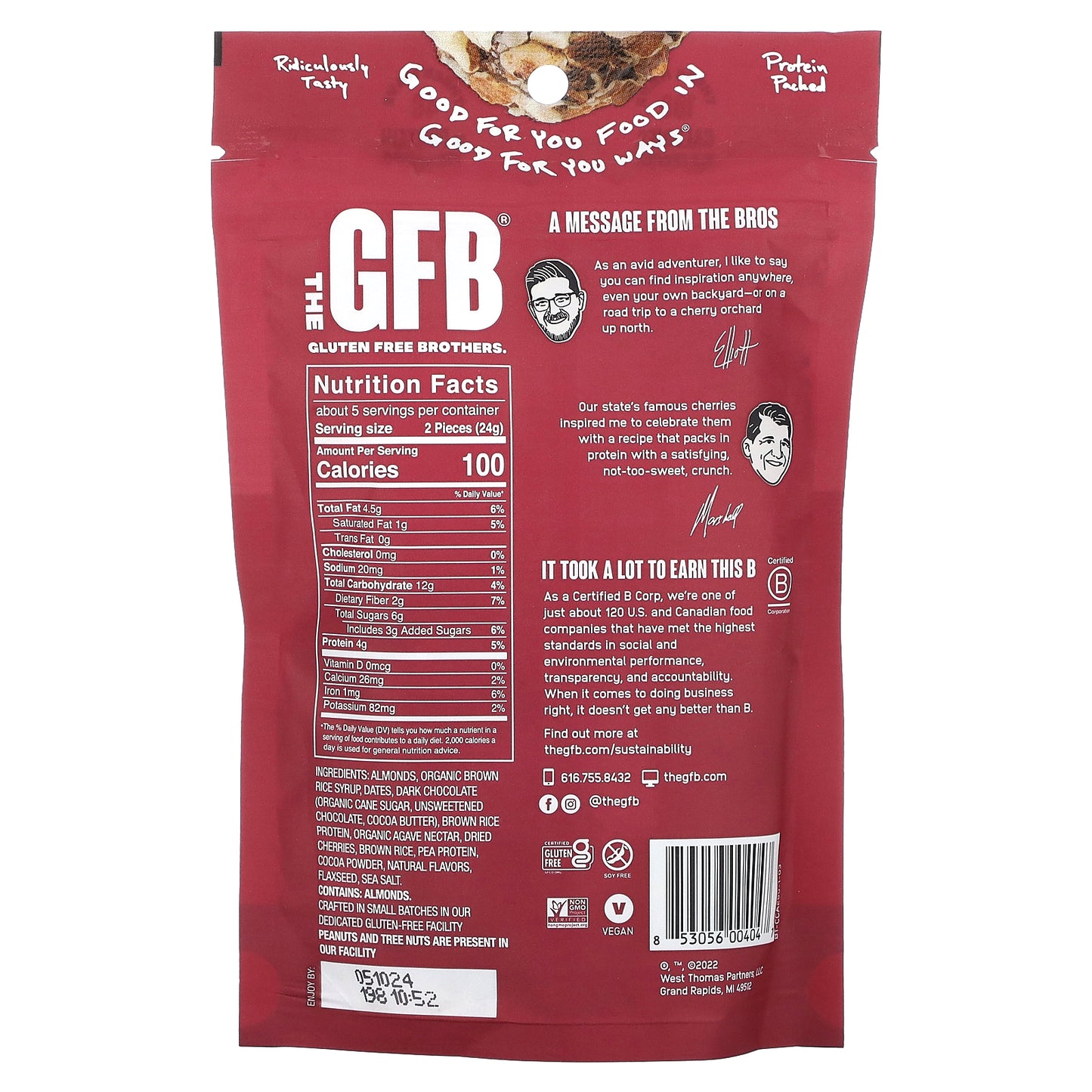 The GFB, Gluten Free Bites, Chocolate Cherry Almond, 4 oz (113 g)