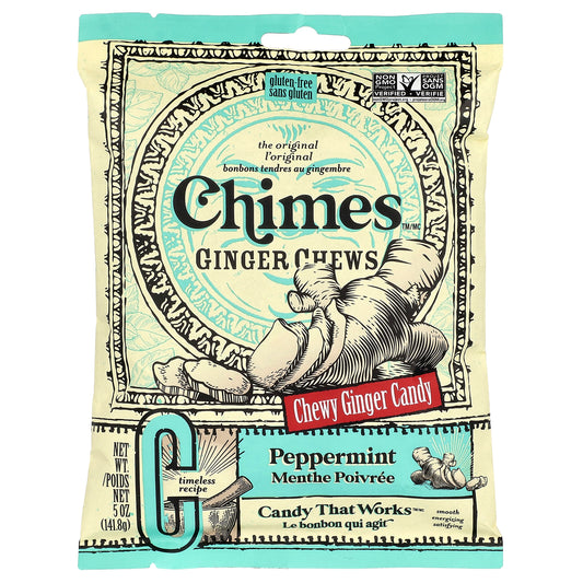 Chimes, Ginger Chews, Peppermint, 5 oz (141.8 g)