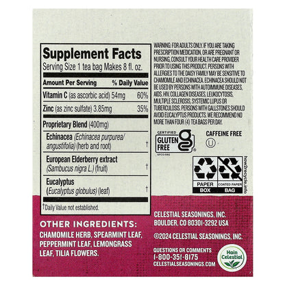 Celestial Seasonings, Wellness Tea, Sleepytime® Echinacea Immune Support, Caffeine Free, 20 Tea Bags, 1.3 oz (36 g)