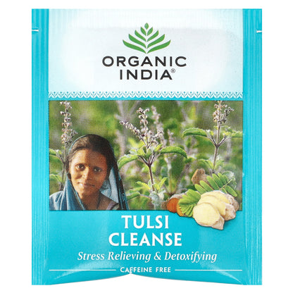 Organic India, Tulsi Cleanse Tea, Caffeine-Free, 18 Infusion Bags, 1.02 oz (28.8 g)