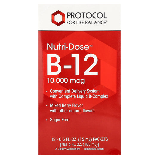 Protocol for Life Balance, Nutri-Dose™ B-12, Mixed Berry, 12 Packets, 0.5 fl oz (15 ml) Each