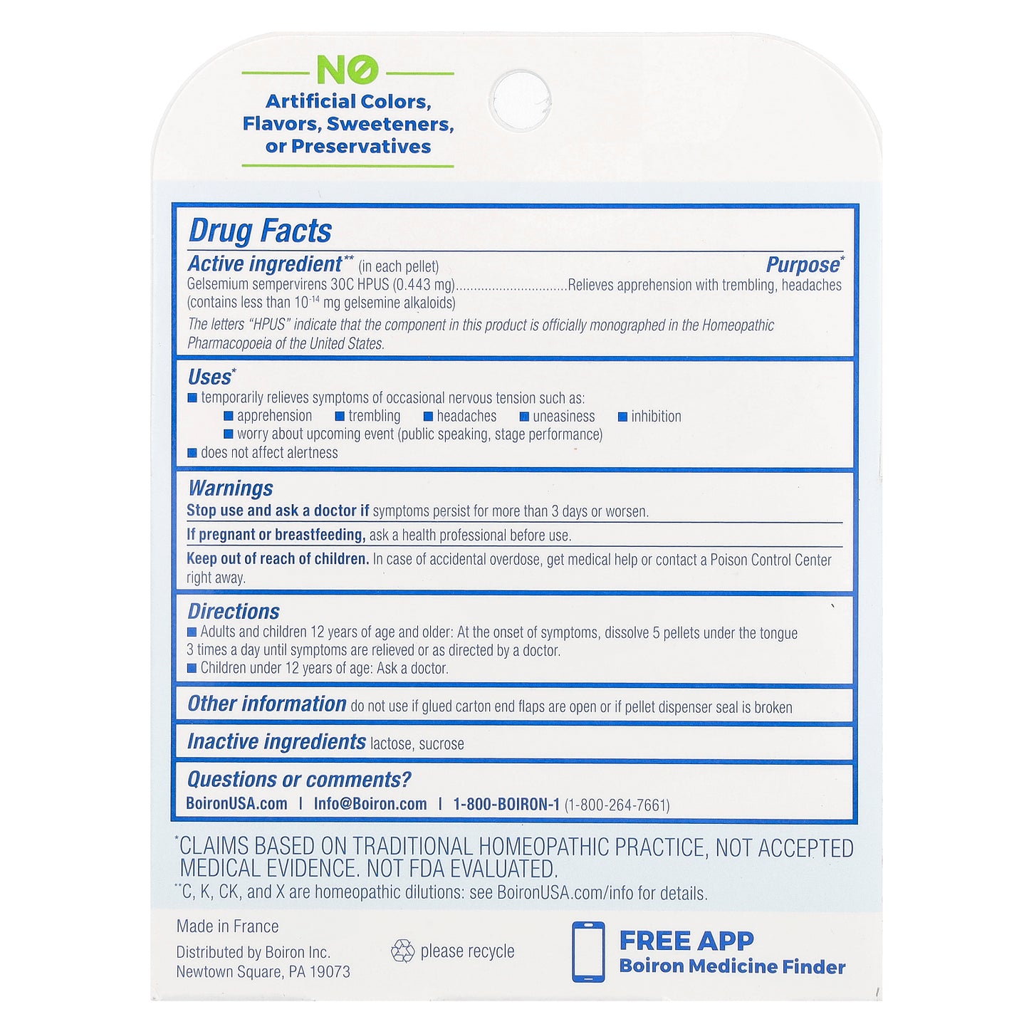 Boiron, Gelsemium, Meltaway Pellets, 30C, 3 Tubes, Approx. 80 Pellets Each