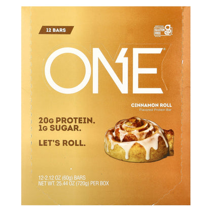 One Brands, Protein Bar, Cinnamon Roll, 12 Bars, 2.12 oz (60 g) Each