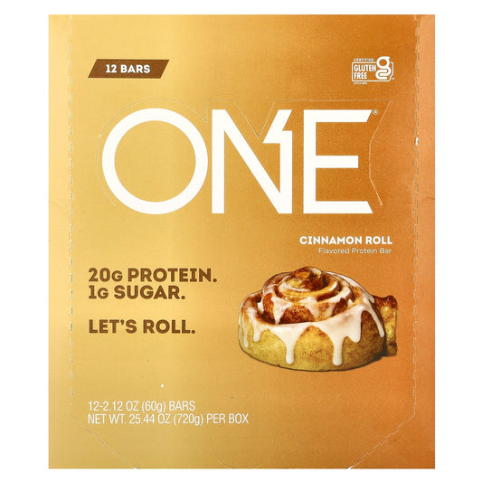One Brands, Protein Bar, Cinnamon Roll, 12 Bars, 2.12 oz (60 g) Each