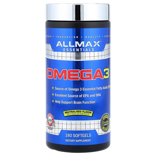ALLMAX, Essentials, Omega-3, 180 Softgels