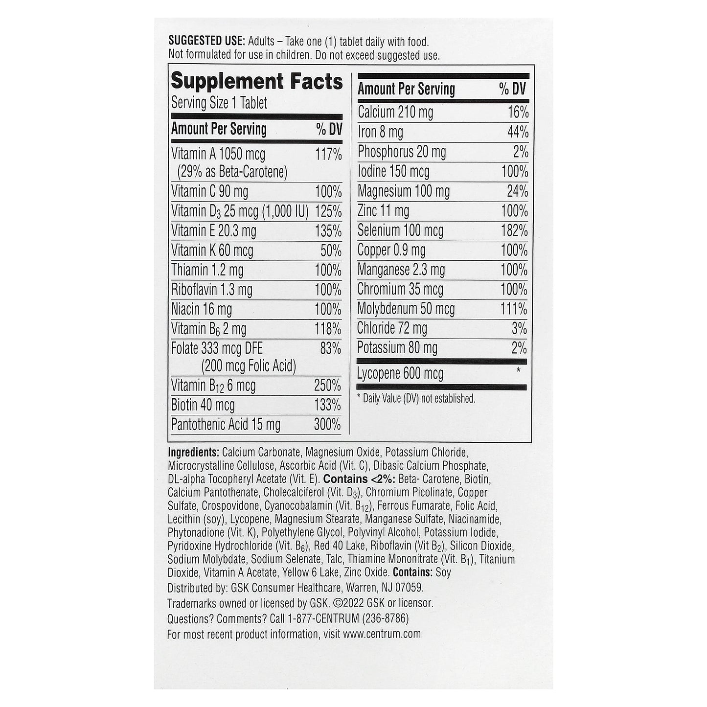 Centrum, Men Multivitamin, 120 Tablets