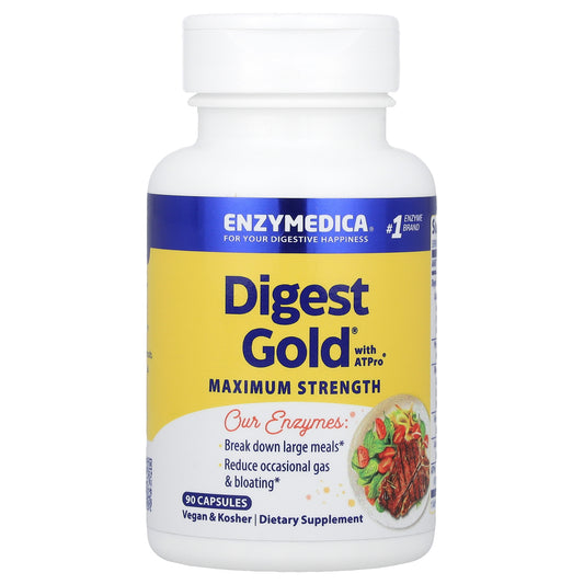 Enzymedica, Digest Gold® with ATPro®, Maximum Strength, 90 Capsules