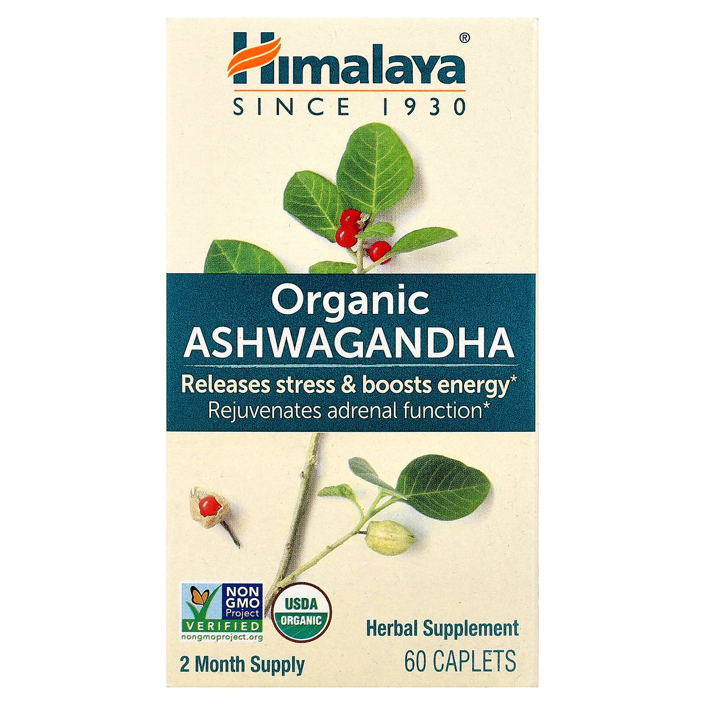 Himalaya, Organic Ashwagandha, 60 Caplets