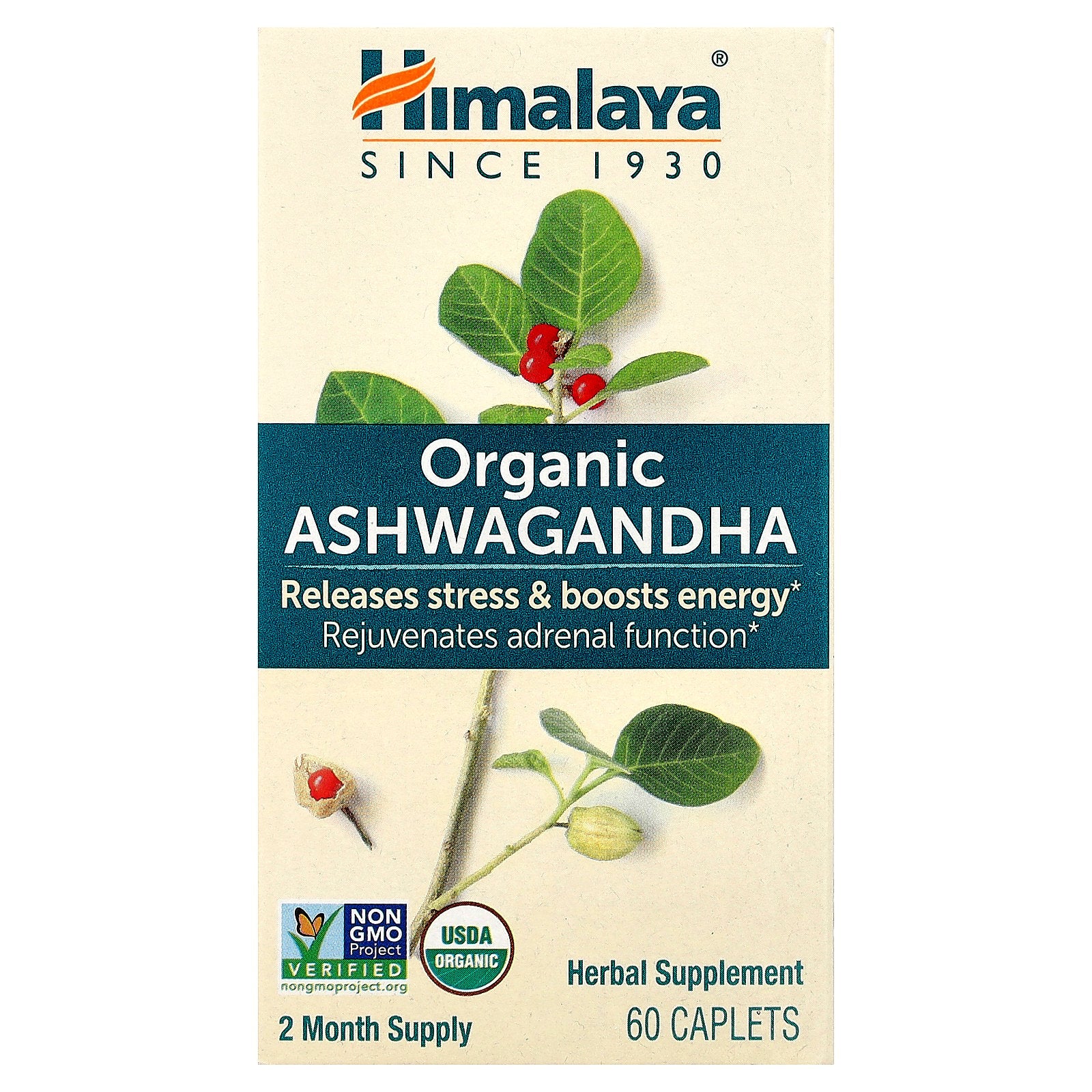 Himalaya, Organic Ashwagandha, 60 Caplets