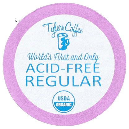 Tylers Coffees, Acid-Free Organic Coffee, Regular, 16 Coffee Pods, (8 g) Each
