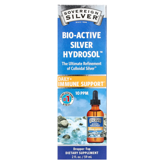 Sovereign Silver, Bio-Active Silver Hydrosol™ Dropper-Top, 10 PPM, 2 fl oz (59 ml)