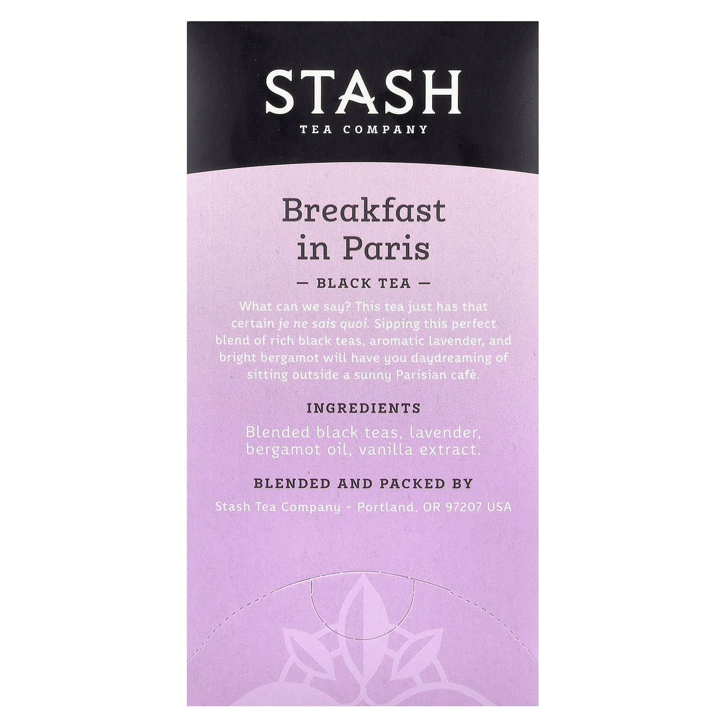 Stash Tea, Black Tea, Breakfast in Paris, 18 Tea Bags, 1.2 oz (36 g)