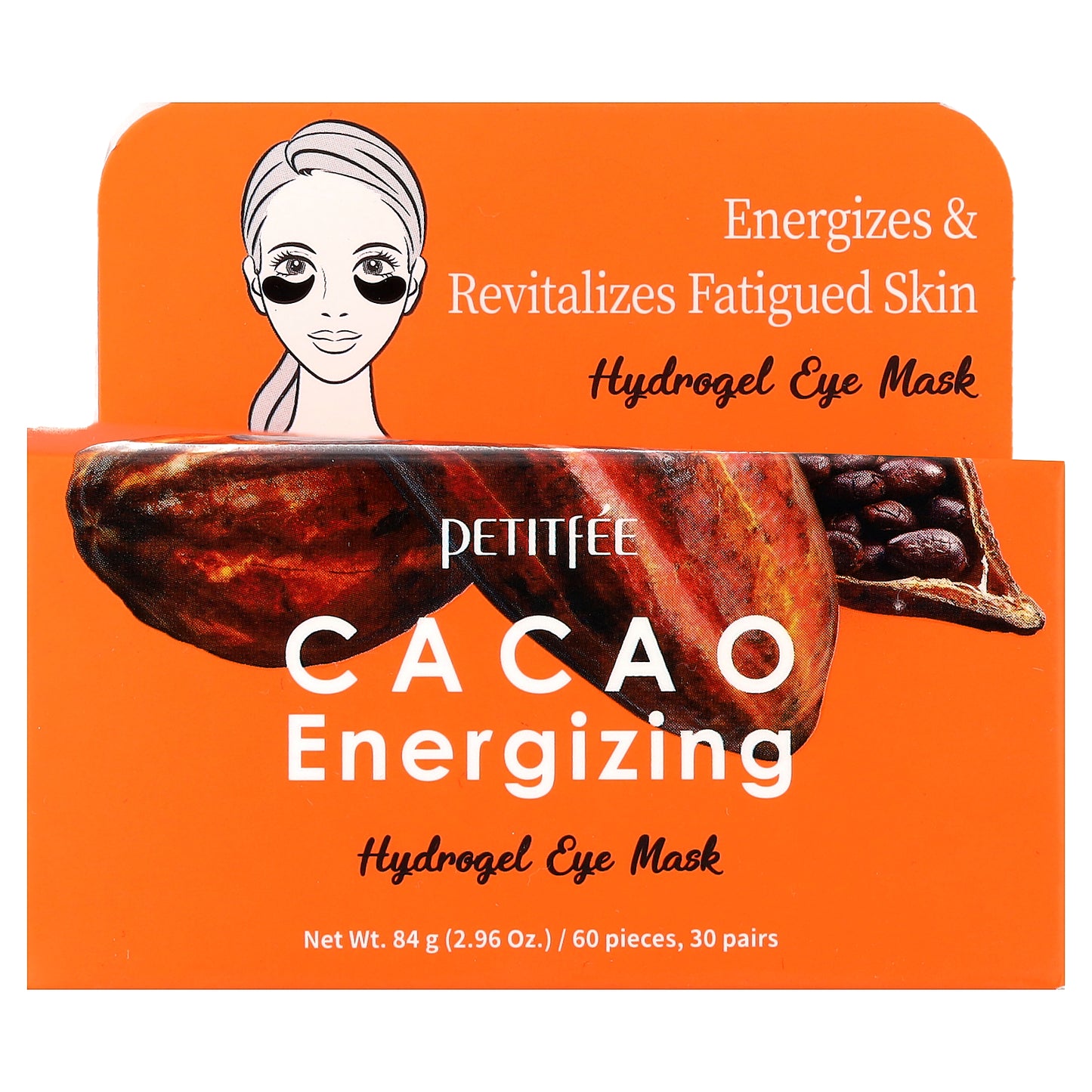 Petitfee, Cacao Energizing Hydrogel Eye Mask, 60 Patches, 2.96 oz (84 g)