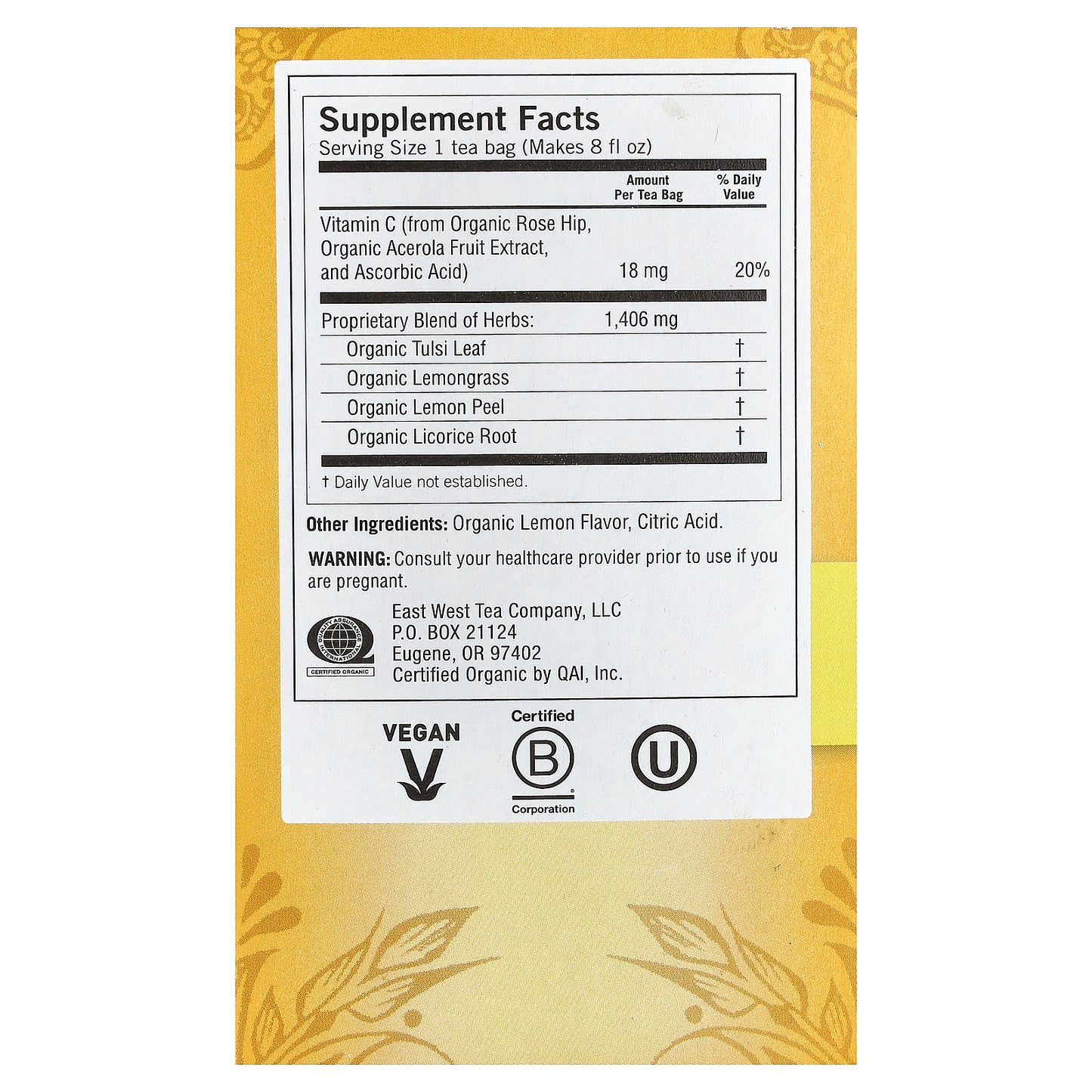 Yogi Tea, Sweet Lemon Everyday Immune, Caffeine Free, 16 Tea Bags, 1.12 oz (32 g) Each