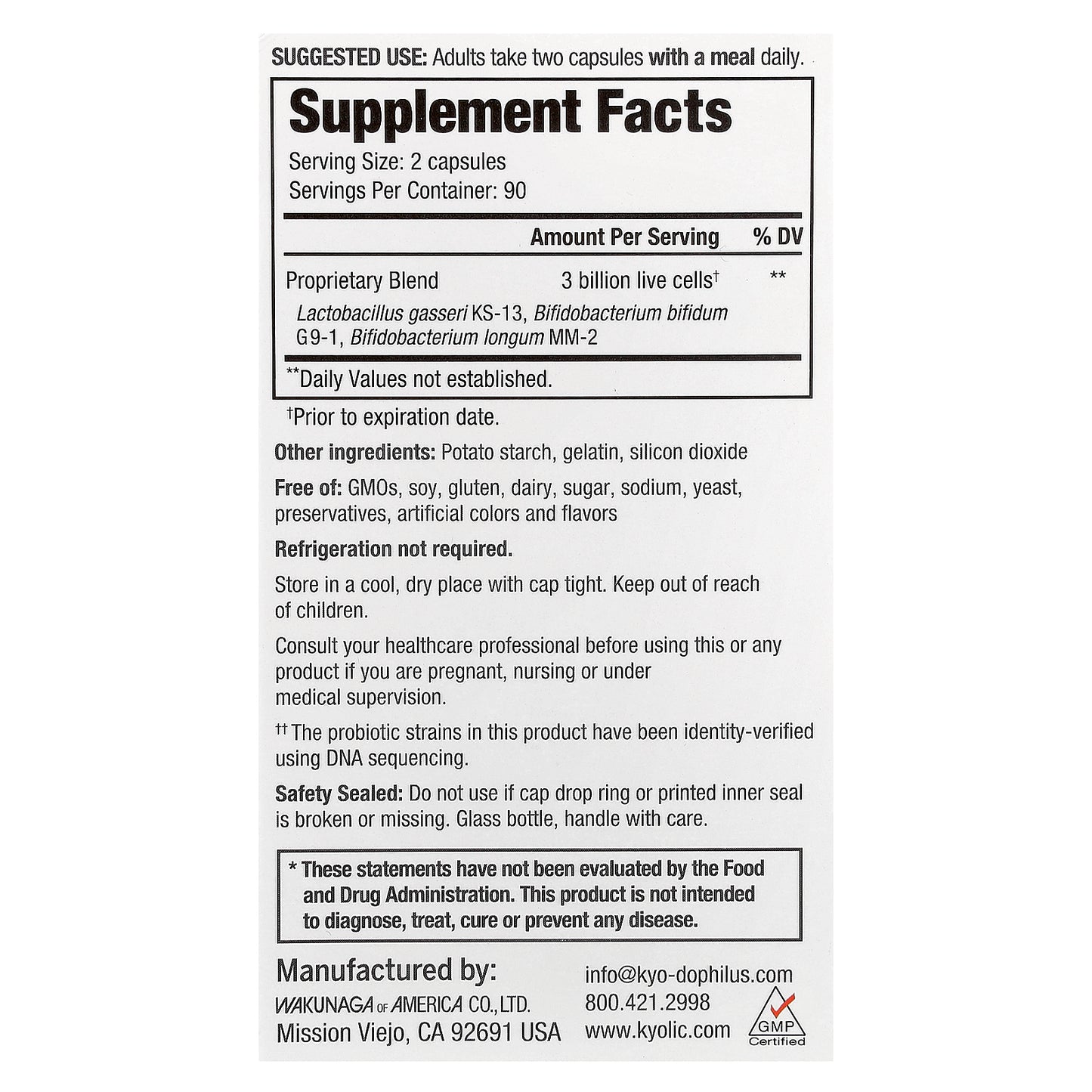 Kyolic, Kyo-Dophilus®, Daily Probiotic, 180 Capsules