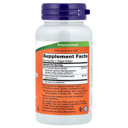 NOW Foods, Saw Palmetto Extract, 90 Veggie Softgels