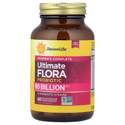 Renew Life, Women's Complete, Ultimate Flora™ Probiotic, 90 Billion CFU, 60 Delayed Release Vegan Capsules