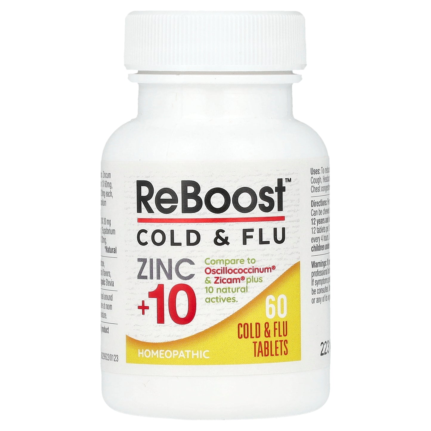 MediNatura, T-Relief™, ReBoost™, Zinc +10, Max Cold & Flu Relief, 60 Tablets