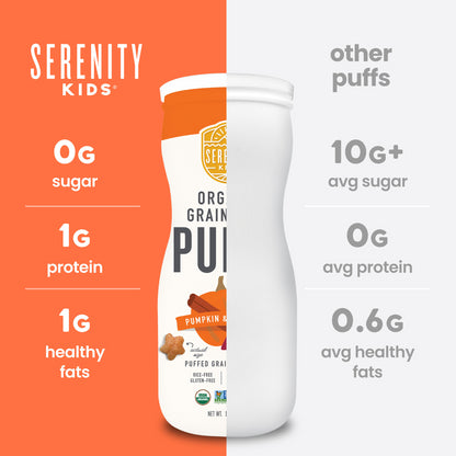Serenity Kids, Organic Grain Free Puffs, Pumpkin & Cinnamon, 1.5 oz (42 g)