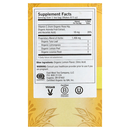 Yogi Tea, Everyday Immune, Sweet Lemon, Caffeine Free, 16 Tea Bags, 1.12 oz (32 g) Each